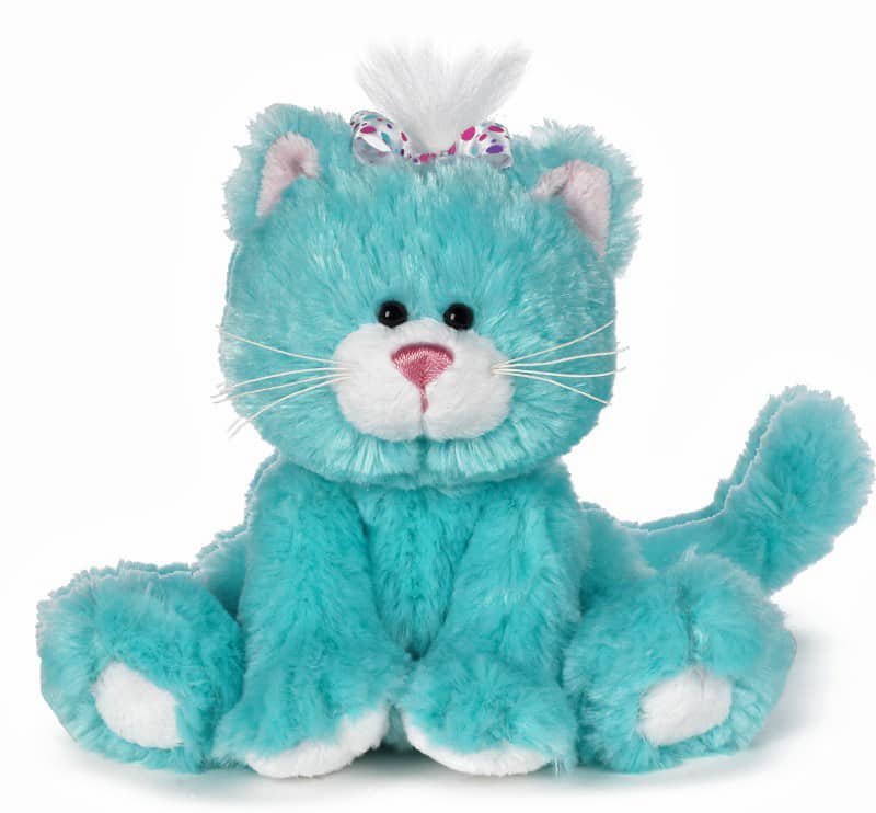 The image shows a Teal Preetty Kitty plush toy that appears to be a soft stuffed toy.