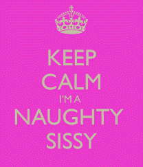 The banner for "Naughty Sissy" looked lovely and was pink in tone.