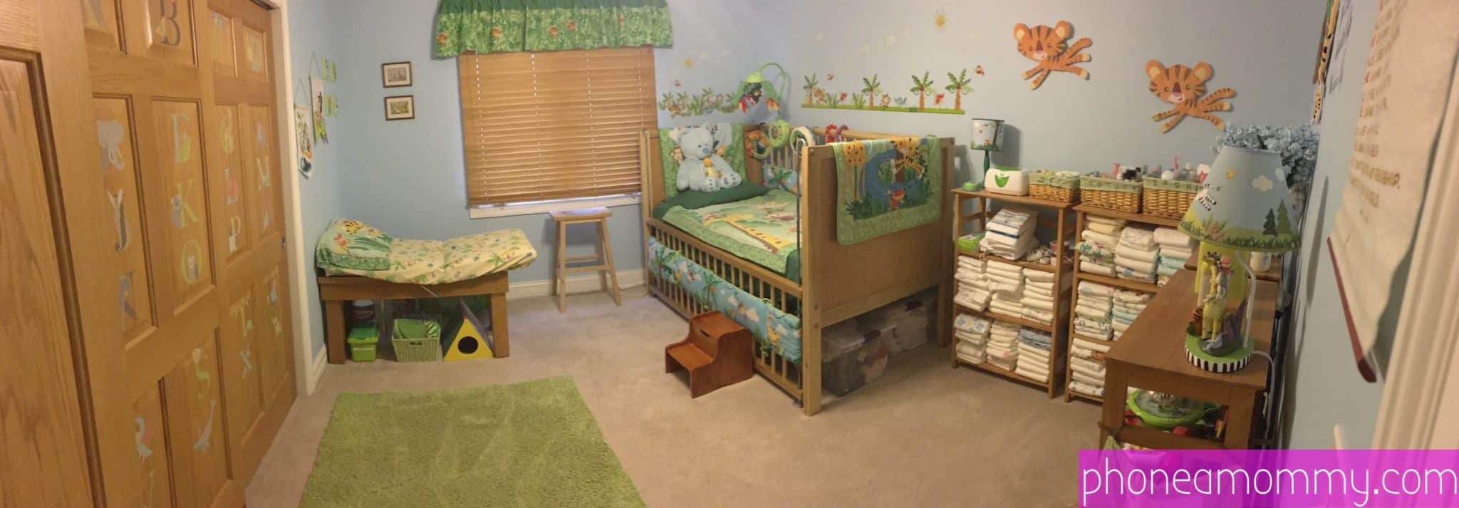 There was an adult nursery room, a bedroom with a bed, and literature in the room.