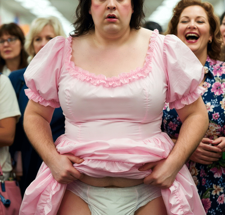 a diapered sissy goes to the store with mommy